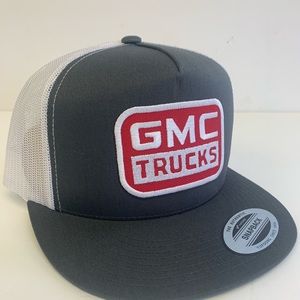 YUPOONG NEW GMC Trucks Embroidered Patch Cap Flat Bill Mesh Back Snapback